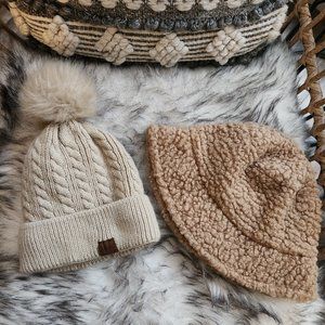 Two women's winter hats